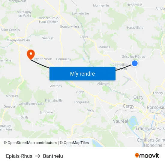 Epiais-Rhus to Banthelu map