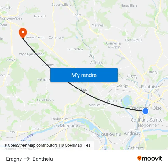Eragny to Banthelu map