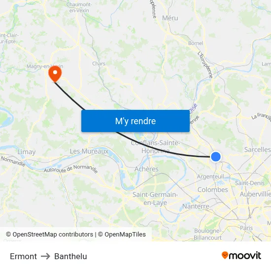 Ermont to Banthelu map