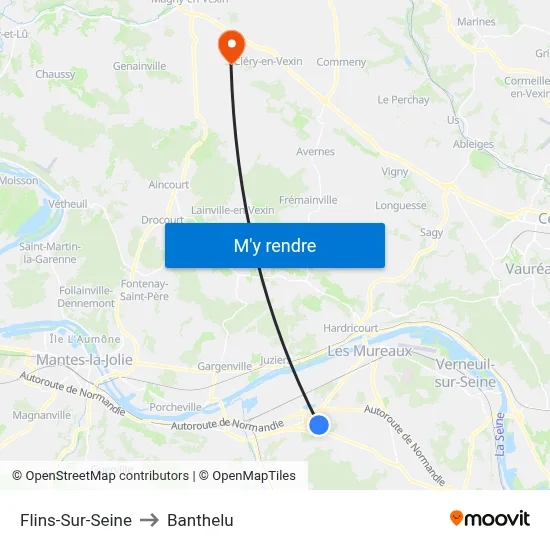 Flins-Sur-Seine to Banthelu map