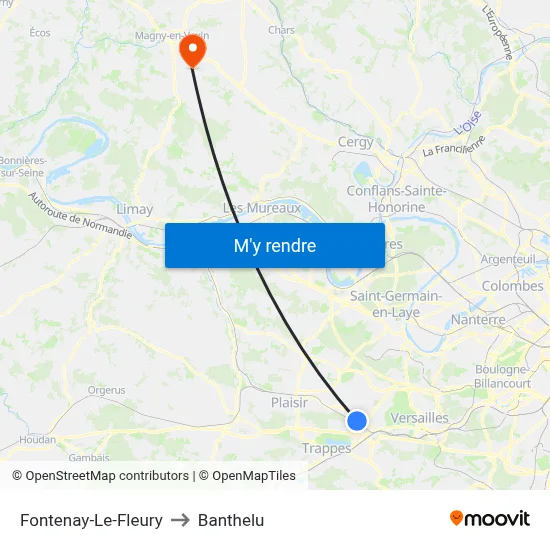 Fontenay-Le-Fleury to Banthelu map