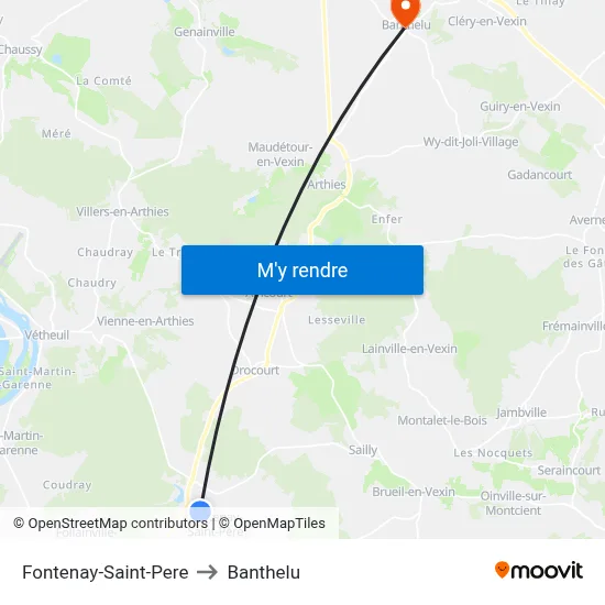 Fontenay-Saint-Pere to Banthelu map