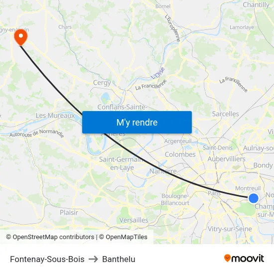 Fontenay-Sous-Bois to Banthelu map
