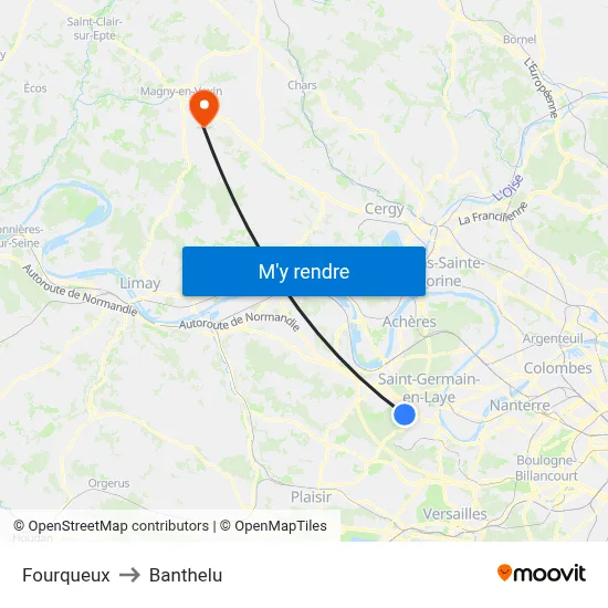 Fourqueux to Banthelu map