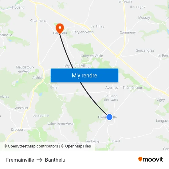 Fremainville to Banthelu map