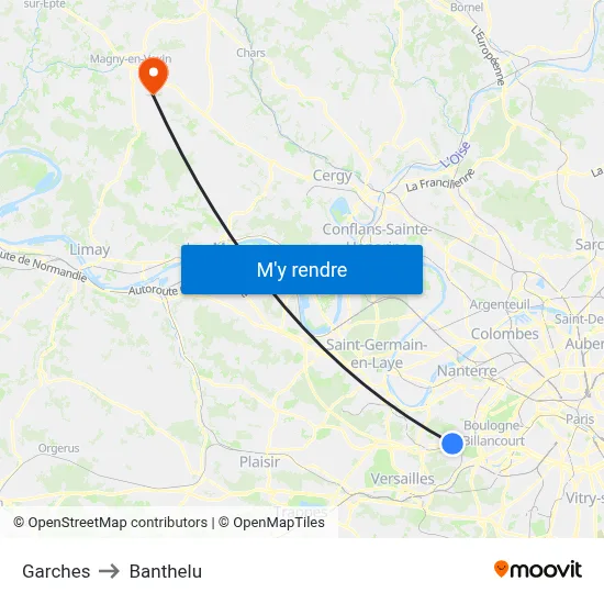 Garches to Banthelu map