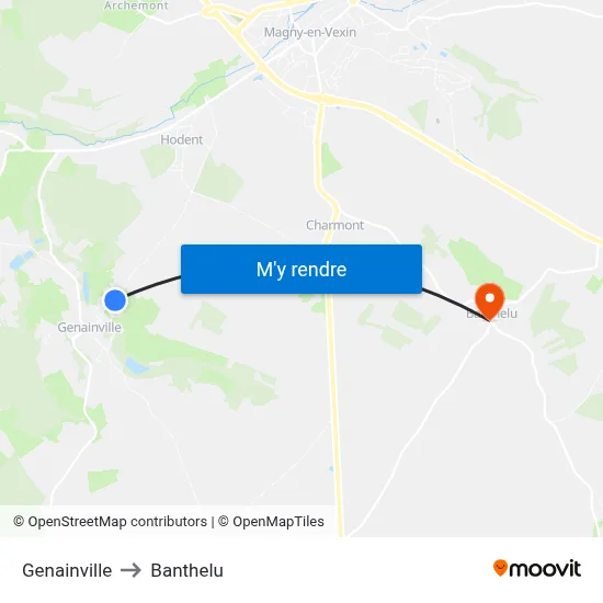 Genainville to Banthelu map
