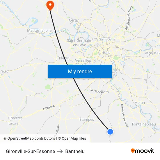 Gironville-Sur-Essonne to Banthelu map