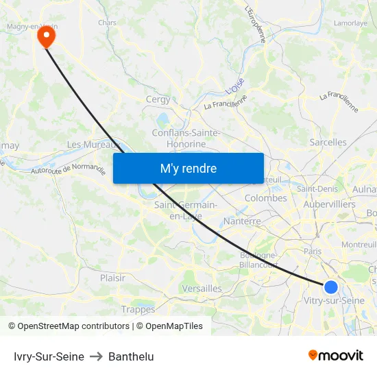 Ivry-Sur-Seine to Banthelu map
