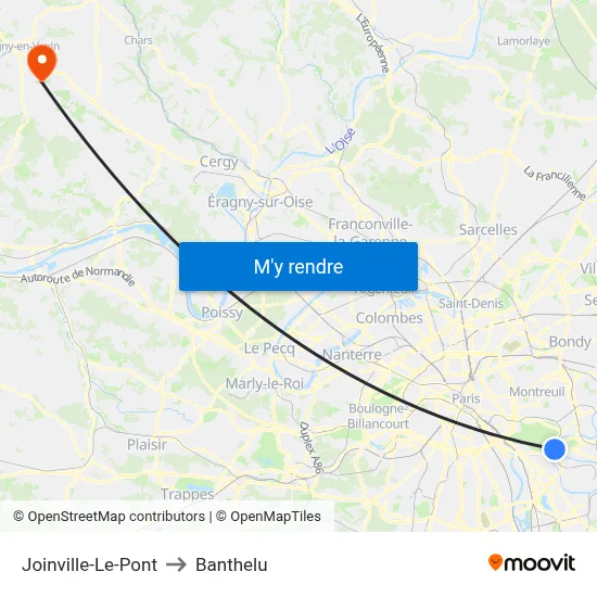 Joinville-Le-Pont to Banthelu map