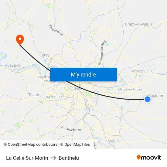 La Celle-Sur-Morin to Banthelu map