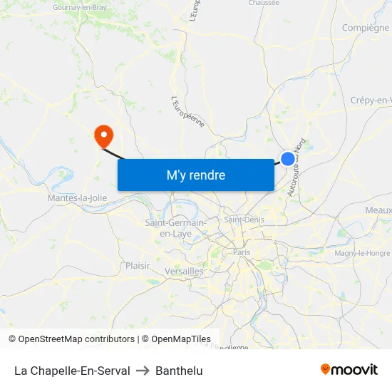 La Chapelle-En-Serval to Banthelu map