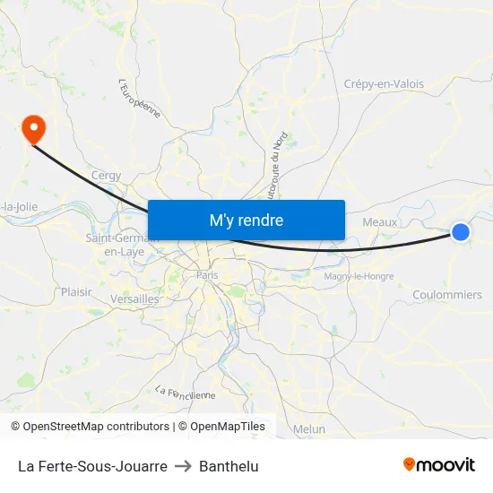 La Ferte-Sous-Jouarre to Banthelu map