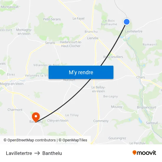 Lavilletertre to Banthelu map