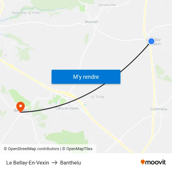 Le Bellay-En-Vexin to Banthelu map