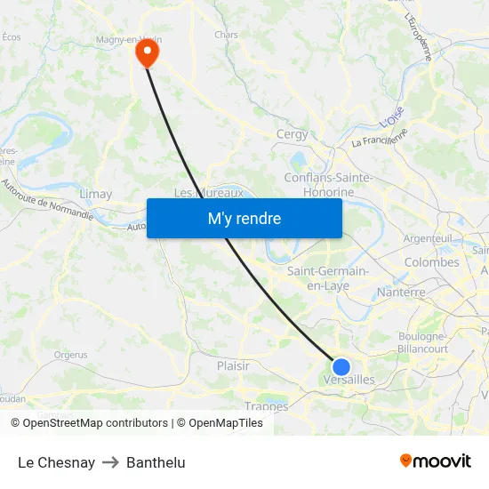 Le Chesnay to Banthelu map