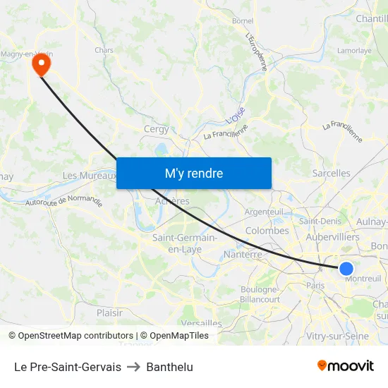Le Pre-Saint-Gervais to Banthelu map