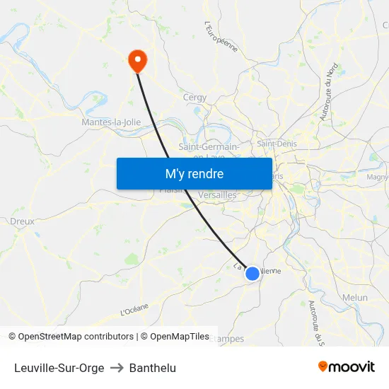 Leuville-Sur-Orge to Banthelu map