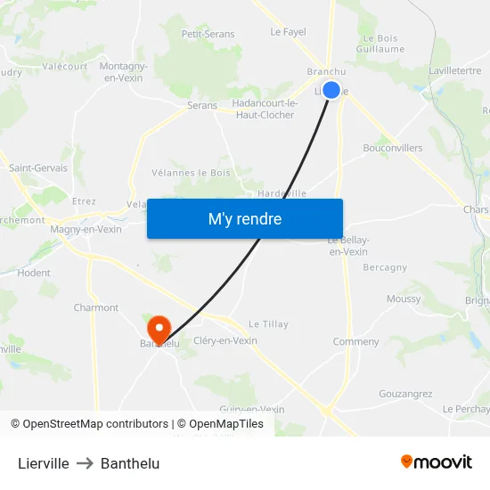 Lierville to Banthelu map