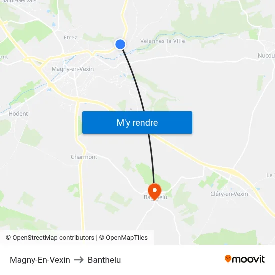 Magny-En-Vexin to Banthelu map