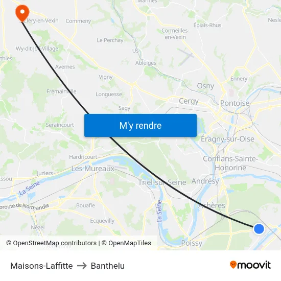 Maisons-Laffitte to Banthelu map