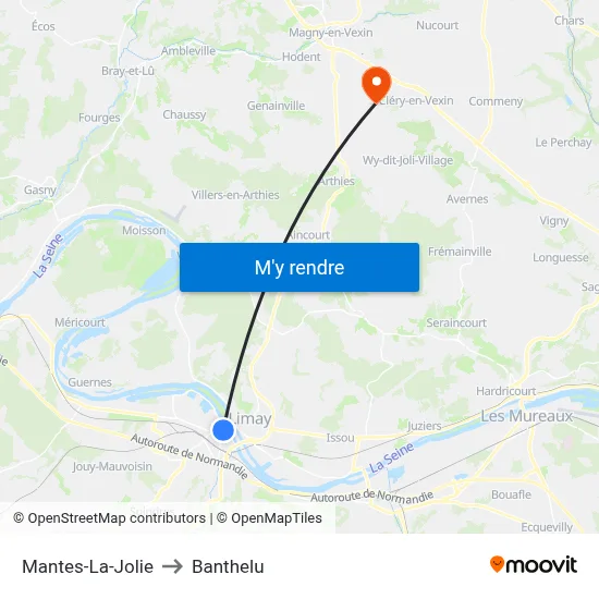 Mantes-La-Jolie to Banthelu map