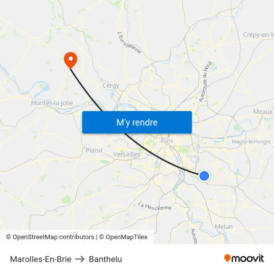 Marolles-En-Brie to Banthelu map