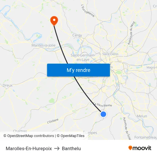 Marolles-En-Hurepoix to Banthelu map