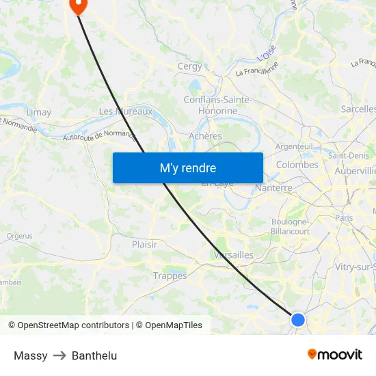 Massy to Banthelu map