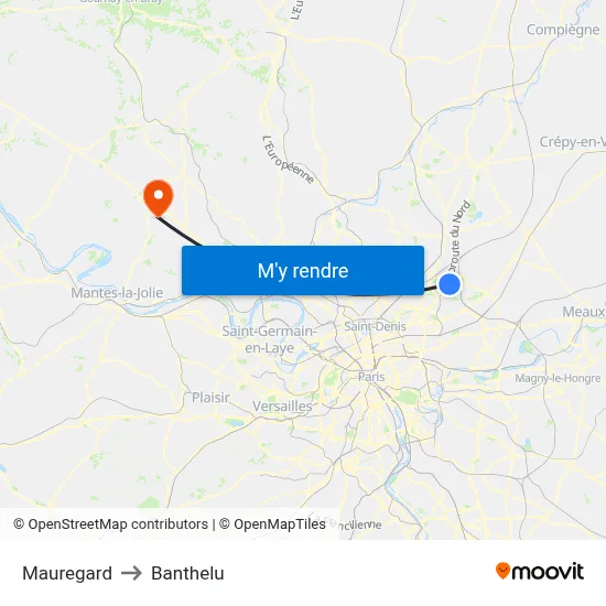 Mauregard to Banthelu map