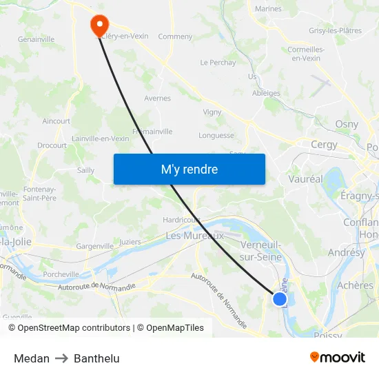 Medan to Banthelu map
