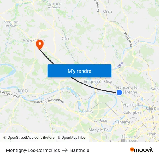 Montigny-Les-Cormeilles to Banthelu map