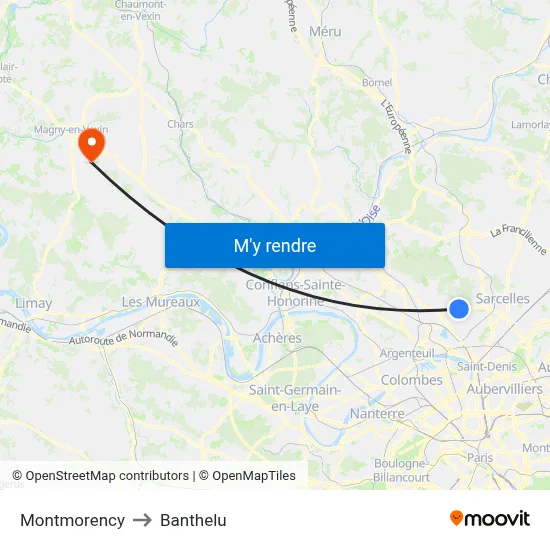 Montmorency to Banthelu map