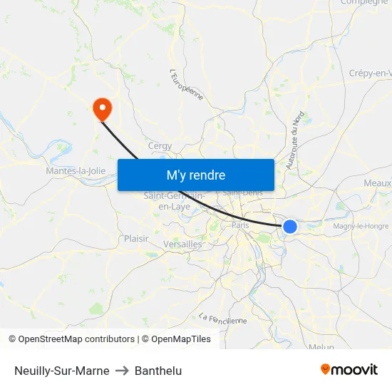 Neuilly-Sur-Marne to Banthelu map