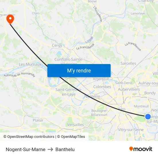 Nogent-Sur-Marne to Banthelu map