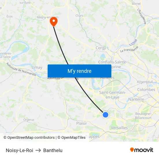 Noisy-Le-Roi to Banthelu map