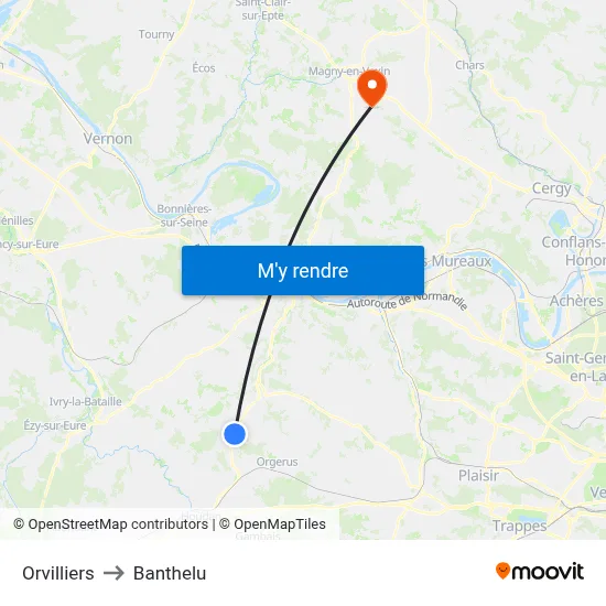 Orvilliers to Banthelu map