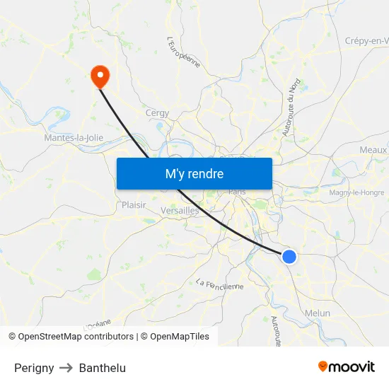 Perigny to Banthelu map