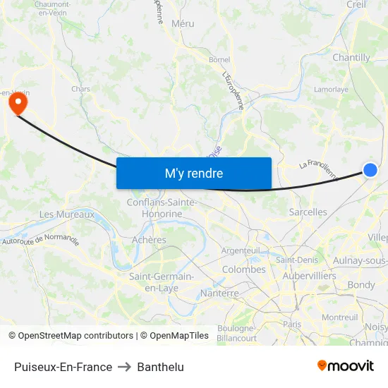 Puiseux-En-France to Banthelu map