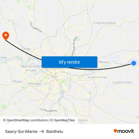 Saacy-Sur-Marne to Banthelu map