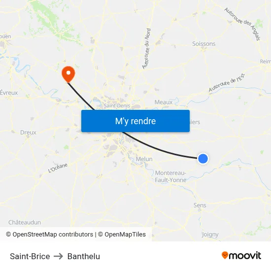 Saint-Brice to Banthelu map
