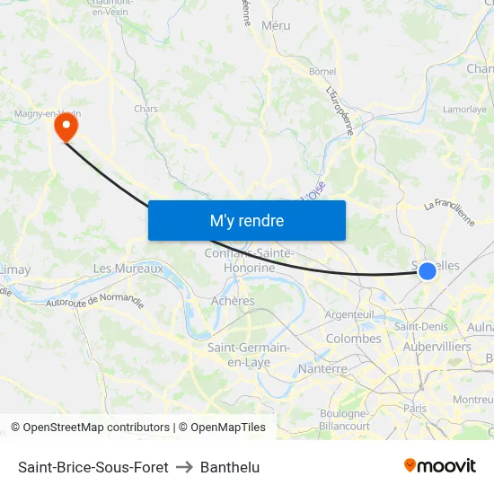 Saint-Brice-Sous-Foret to Banthelu map