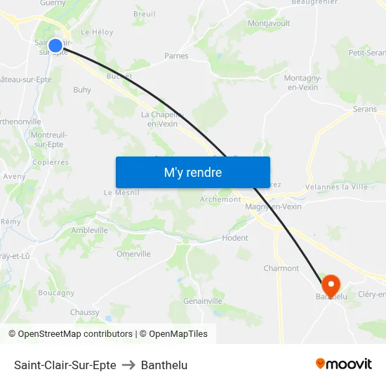 Saint-Clair-Sur-Epte to Banthelu map