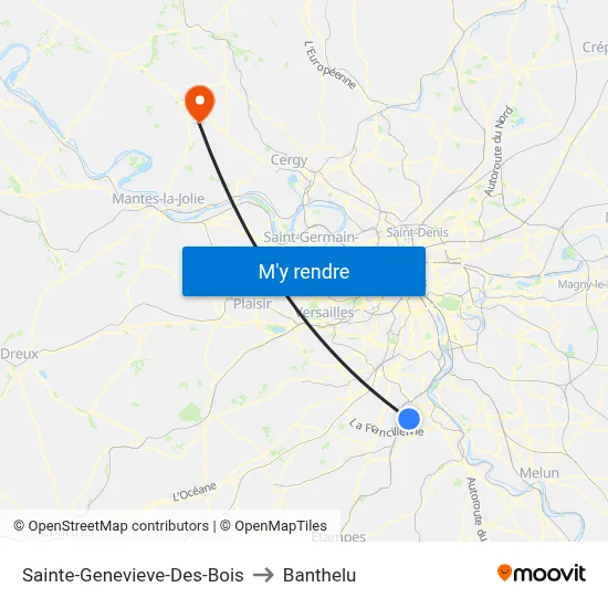 Sainte-Genevieve-Des-Bois to Banthelu map