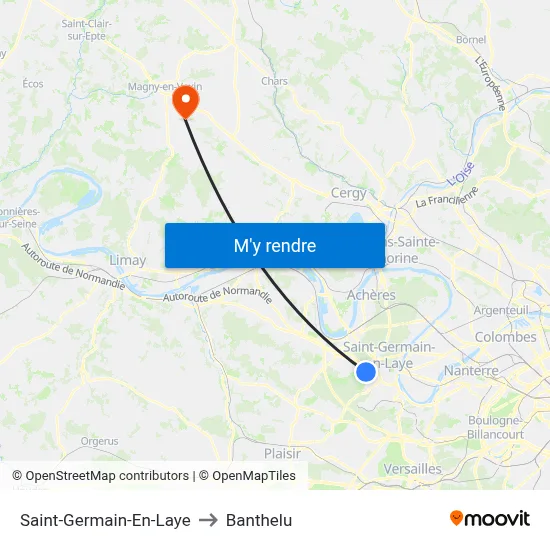Saint-Germain-En-Laye to Banthelu map