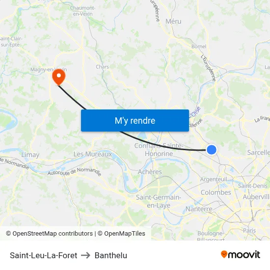 Saint-Leu-La-Foret to Banthelu map