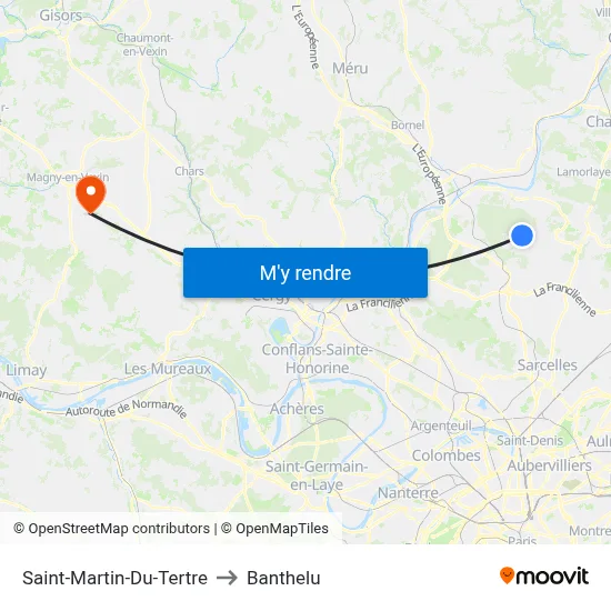 Saint-Martin-Du-Tertre to Banthelu map