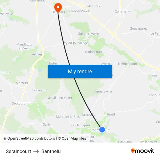 Seraincourt to Banthelu map