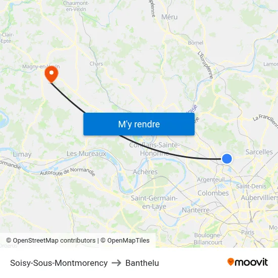 Soisy-Sous-Montmorency to Banthelu map