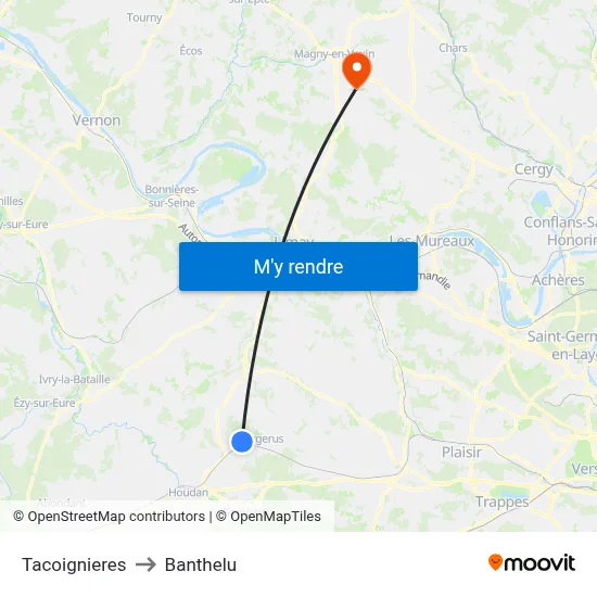 Tacoignieres to Banthelu map